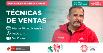 Taller online "Técnicas de Ventas" del PRODUCE