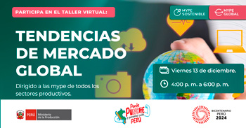 Taller online "Tendencias Mercado Global" del PRODUCE