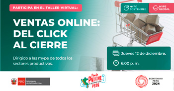 Taller online "Ventas online: del click al cierre" del PRODUCE