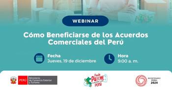 Webinar online "Cómo beneficiarse de los Acuerdos Comerciales del Perú" 