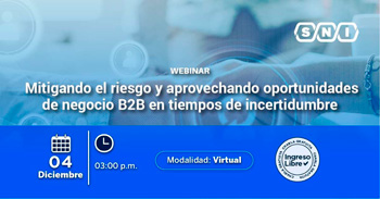 Webinar online gratis "Mitigando el riesgo y aprovechando oportunidades de negocio B2B en tiempos" 