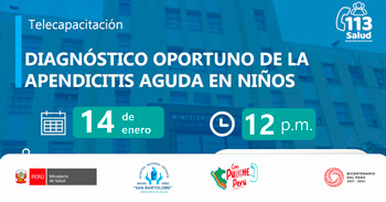 Capacitación online "Diagnóstico oportuno de la apendicitis aguda en niños " del MINSA