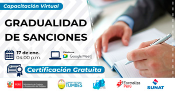 Capacitación online gratis "Gradualidad de sanciones" de la DRTPE -Tumbes