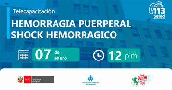 Capacitación online "Hemorragia puerperal shock hemorrágico" del  MINSA