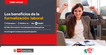  Taller online gratis "Los beneficios de la formalización laboral" del MTPE