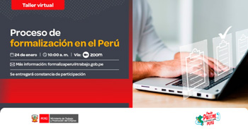 Taller online gratis "Proceso de formalización en el Perú" del MTPE