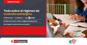 Charla online gratis "Todo sobre el régimen de contrato extranjero" del MTPE