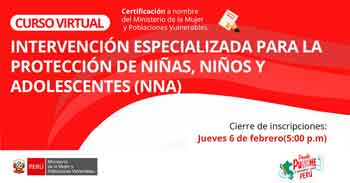  Curso online con certificado Intervención Especializada para la Protección de Niñas, Niños y Adolescentes - MIMP