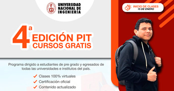 Cursos online gratis de la UNI para estudiantes y egresados de universidades e institutos de todo el país