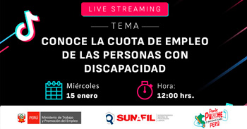  Evento online gratis "Conoce la cuota de empleo de las personas con discapacidad "  de la SUNAFIL