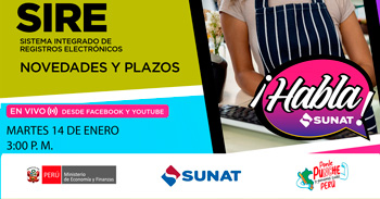 Evento online gratis "SIRE: Novedades y plazos" de la SUNAT