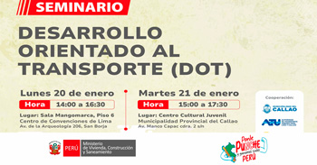 Seminario presencial &quotDesarrollo Orientado al Transporte (DOT)" del MINISTERIO DE VIVIENDA