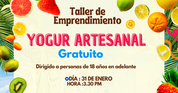  Taller presencial gratis "Yogur artesanal" de la DRTPE Ancash