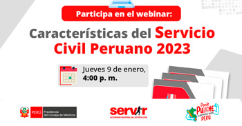 Webinar online "Características del servicio civil peruano 2023" del SERVIR