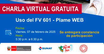  Charla online gratis "Uso del FV 601 - Plame WEB" de la SUNAT