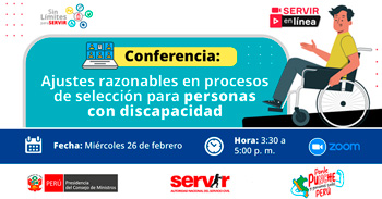  Conferencia online "Ajustes razonables en procesos de selección para personas con discapacidad" del Servir