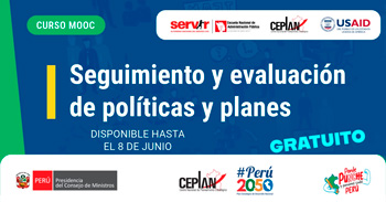  Curso online gratis con certificado "Seguimiento y Evaluación de Políticas y Planes" de SERVIR