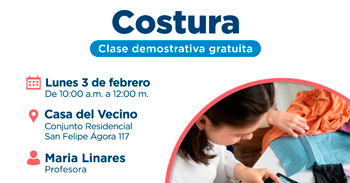  Evento presencial gratis "Costura" de la Municipalidad de Jesús María