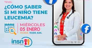  Evento online "¿Cómo saber si mi niño tiene leucemia?" del INSNSB