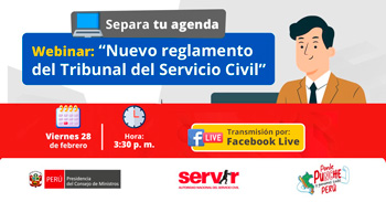  Webinar online "Nuevo reglamento del Tribunal del Servicio Civil" del SERVIR