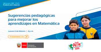  Webinar online "Sugerencias pedagógicas para mejorar los aprendizajes en Matemática" del MINEDU