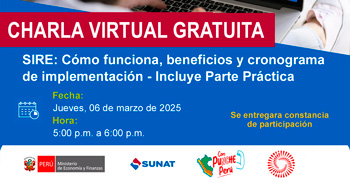  Charla online "SIRE: Cómo funciona, beneficios y cronograma de implementación - Incluye Parte Práctica" 