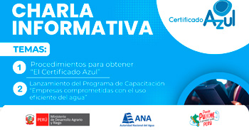  Charla informativa  Cómo acceder al Programa de Capacitación para Empresas Comprometidas con el Uso Eficiente del Agua