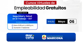  Curso virtual gratuita "Seguridad y salud en el trabajo" de la Municipalidad de Marcona