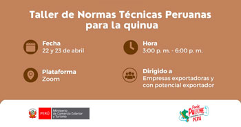 Taller online "Normas Técnicas para la Quinua" del MINCETUR
