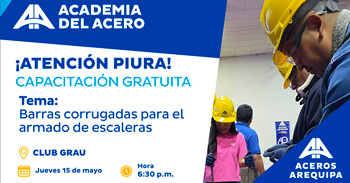   Capacitación presencial gratis "Barras corrugadas para el armado de escaleras"