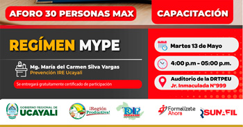  Capacitación presencial "Régimen MYPE" de la Cámara de Comercio, Industria y Turismo de Ucayali