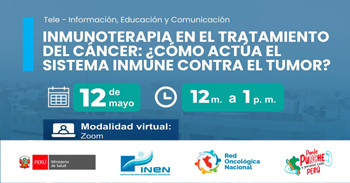  Capacitación online gratis "¿Cómo actúa el sistema inmune contra el tumor?" del INEN