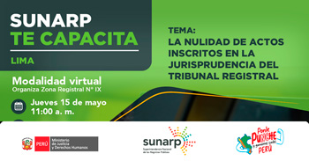 Capacitación virtual gratuita "La nulidad de actos inscritos en la jurisprudencia del tribunal registral" 