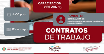  Capacitación online gratis "Contratos de Trabajo" DRTPE de San Martín