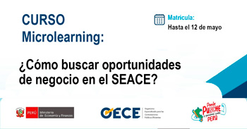  Curso online gratis "Cómo buscar oportunidades de negocio en el SEACE" del OSCE