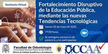 Seminario online "Fortalecimiento disruptivo de la educación pública, mediante nuevas tendencias tecnológicas"