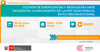 Seminario online "Gestión de Emergencias y Respuesta a Incidentes" de Inacal
