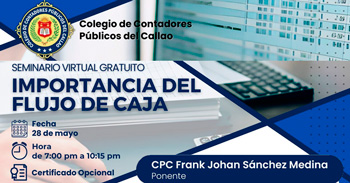 Seminario online gratis "Importancia del flujo de caja" del Colegio de Contadores Públicos del Callao