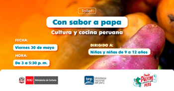 Taller presencial gratis "Con sabor a papa: cultura y cocina peruana" de la BNP