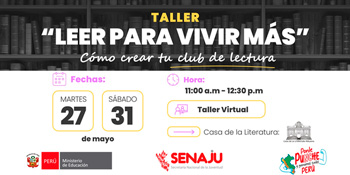 Taller online gratis "Leer para vivir más: Cómo crear tu club de lectura" de SENAJU