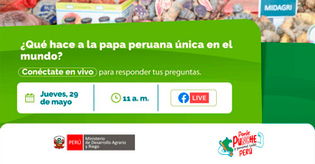 Evento online "¿Qué hace a La papa peruana única en el mundo?" del MIDAGRI