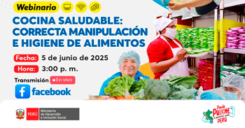 Webinar online "Cocina saludable: correcta manipulación e higiene de alimentos" del MIDIS