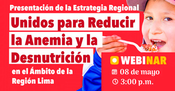  Webinar online "Presentación de la estrategia regional: Unidos para reducir la anemia y la desnutrición"
