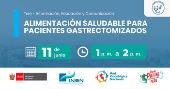 Capacitación online gratis "Alimentación saludable para pacientes gastrectomizados" del INEN