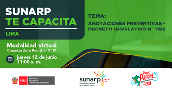 Capacitación online gratis"Anotaciones preventivas - Decreto legislativo N° 119" de la SUNARP