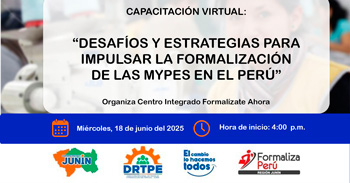  Capacitación online gratis "Desafíos y estrategias para impulsar la formalización de las MYPES en el Perú"