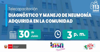  Capacitación online gratis "Diagnóstico y manejo de Neumonía adquirida en la comunidad" 