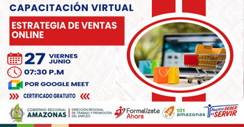  Capacitación online gratis "Estrategia de Ventas Online" de la DRTPE Amazonas
