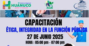 Capacitación online gratis "Ética, Integridad en la Función Publica" del Hospital Hermilio Valdizan Medrano