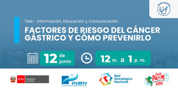 Capacitación online gratis "Factores de riesgo del cáncer gástrico y cómo prevenirlo" del INEN